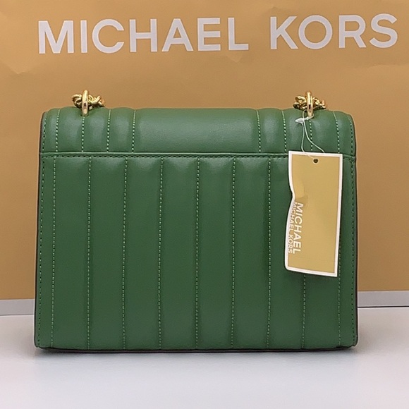 MICHAEL KORS MEDIUM FLAP CHAIN
SHOULDER CROSSBODY BAG FERN
GREEN COLOR - Picture 7 of 16